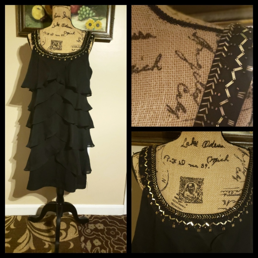Ruffled black dress